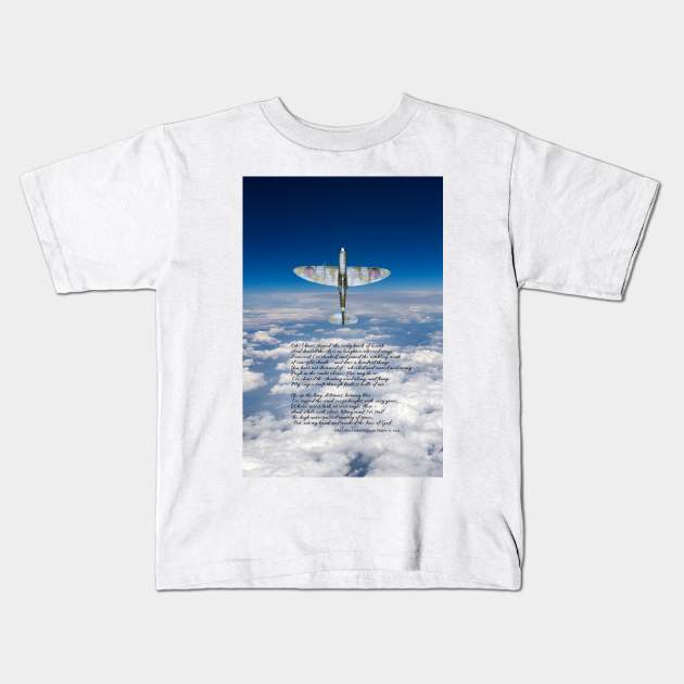 High Flight Poem Kids T-Shirt by Gary Eason's Flight Artworks